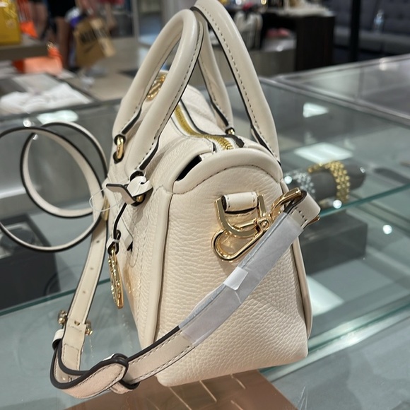Michael Kors Carine Extra-Small Pebbled Leather Satchel Crossbody 
Lt Cream 
NWT - Picture 15 of 16